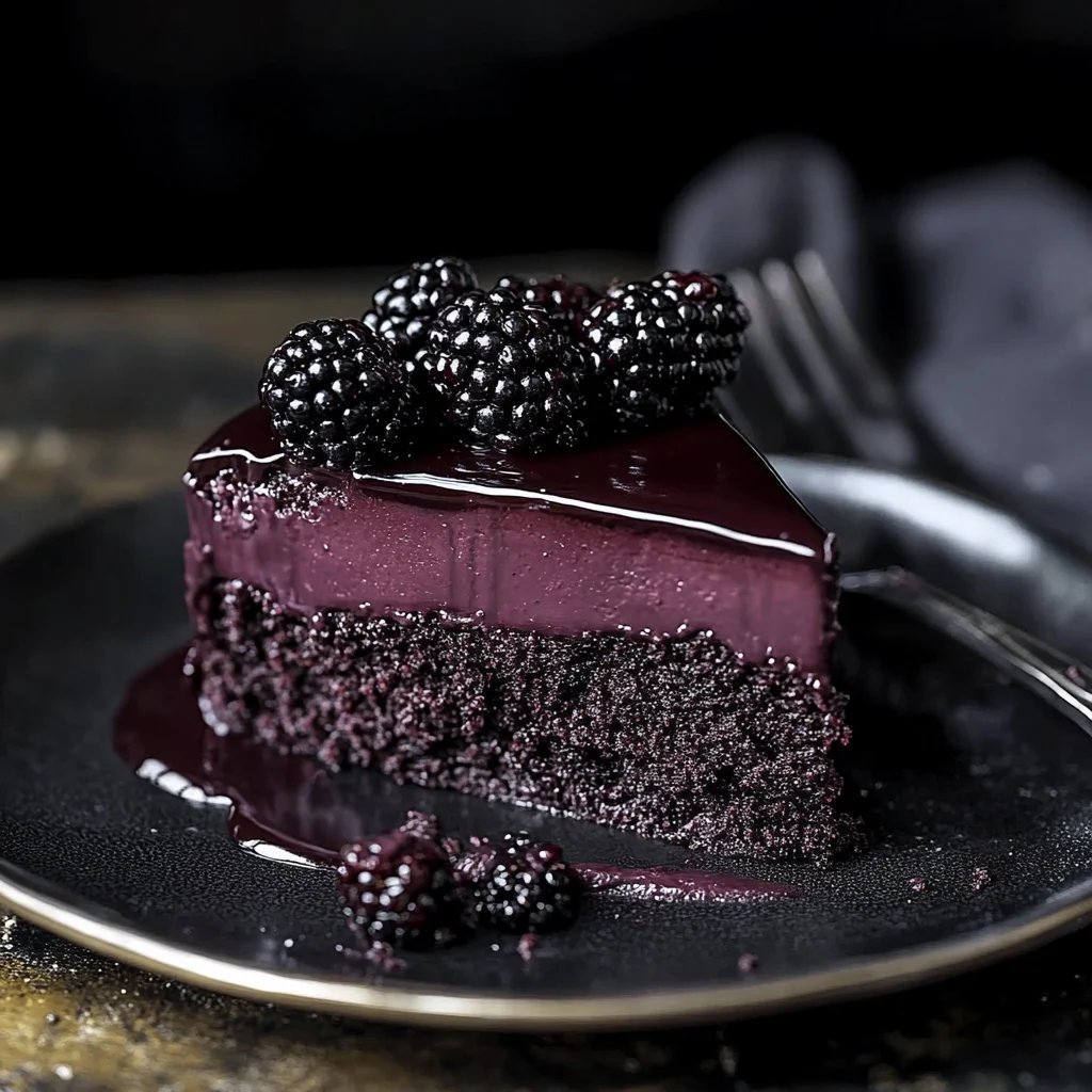 Decadent Blackberry Velvet Gothic Cake
