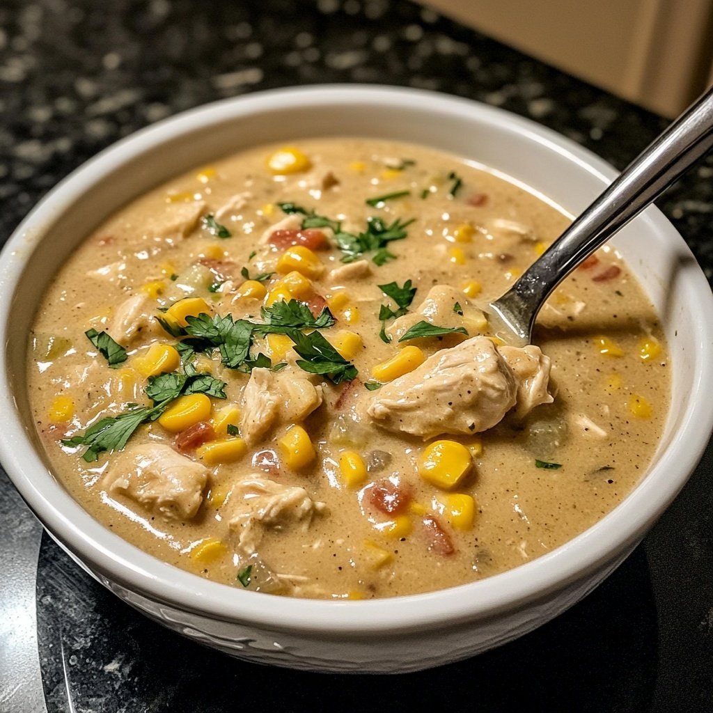 Cozy Crockpot Chicken and Corn Chowder