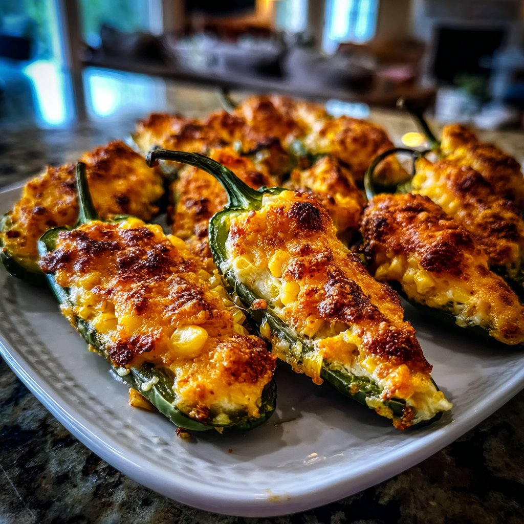 Jalapeno Poppers Stuffed with Corn
