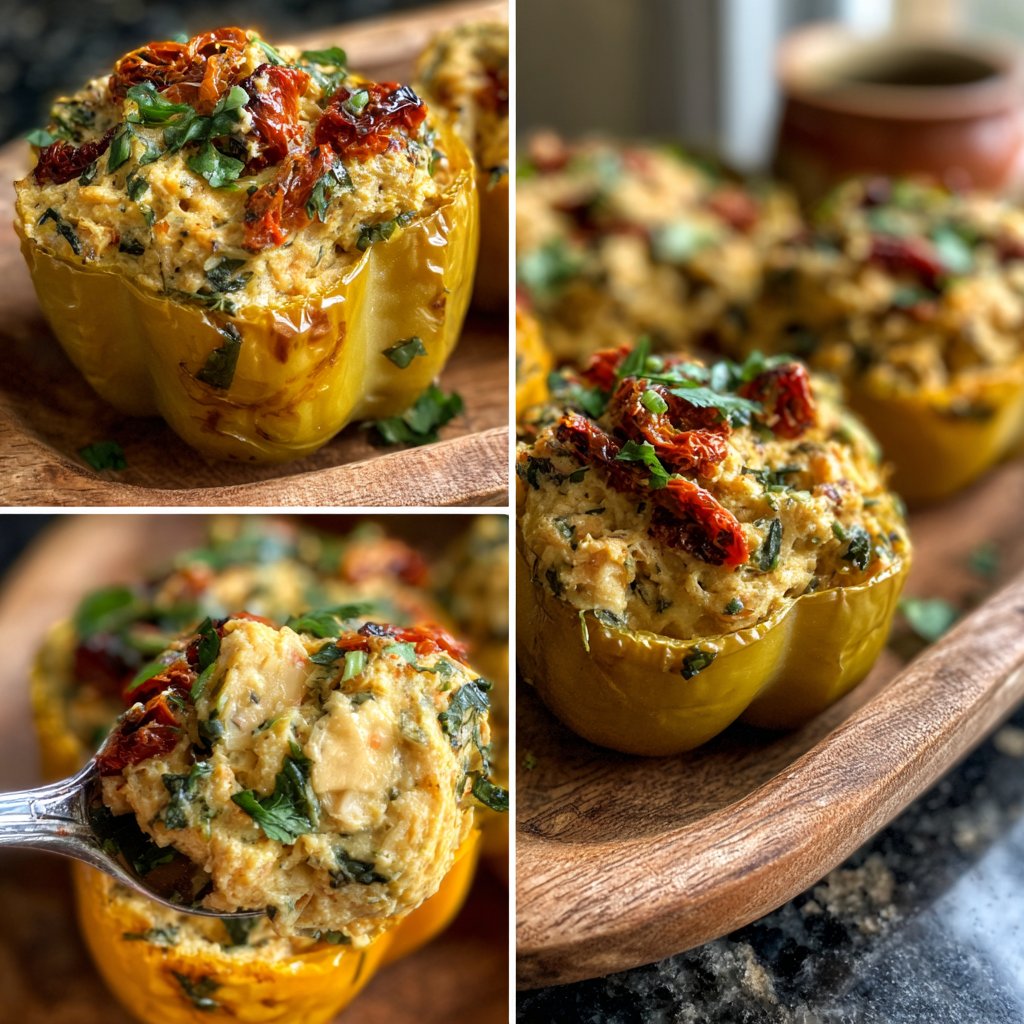 Mediterranean White Bean Stuffed Peppers