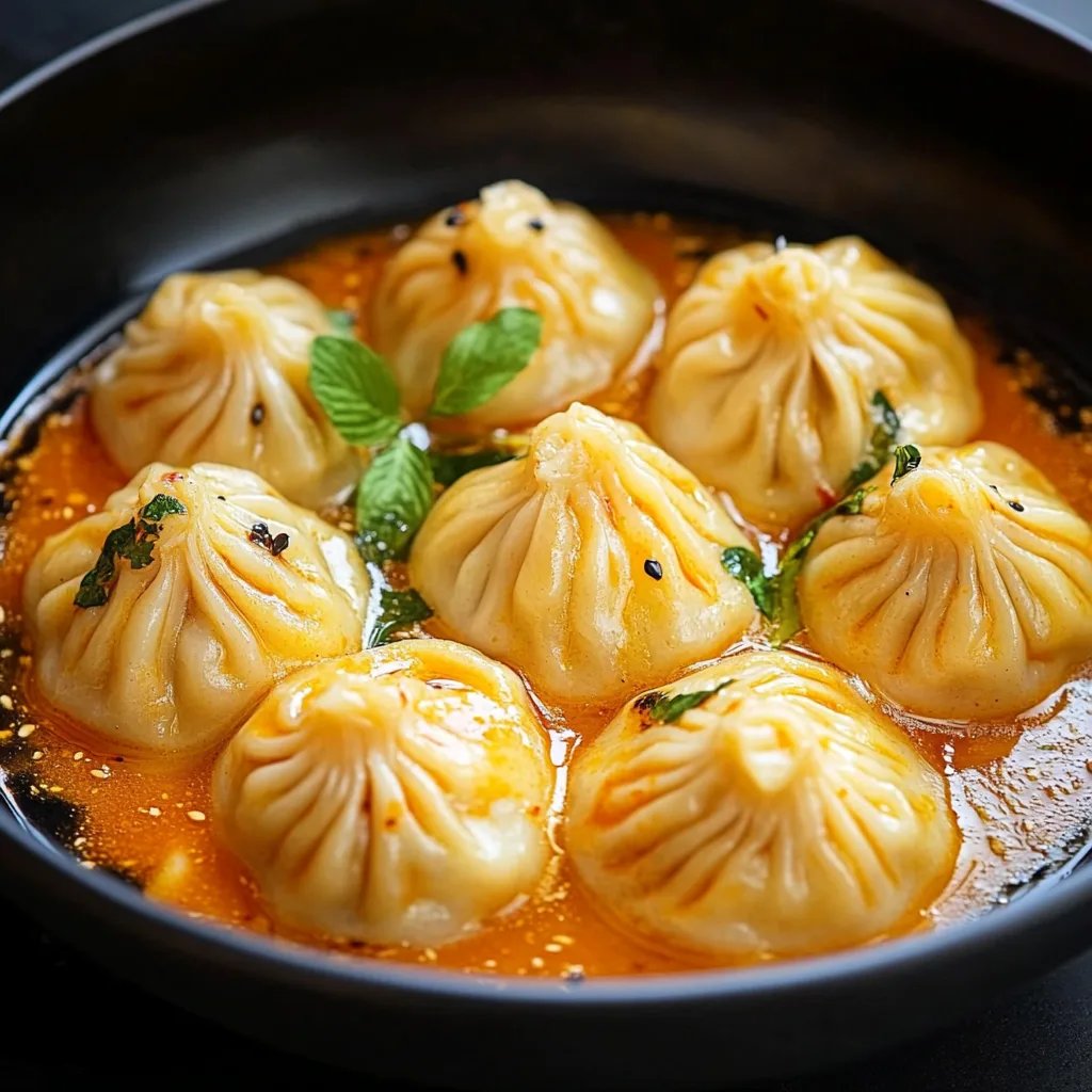 Soup Dumplings in Creamy Gochujang Sauce