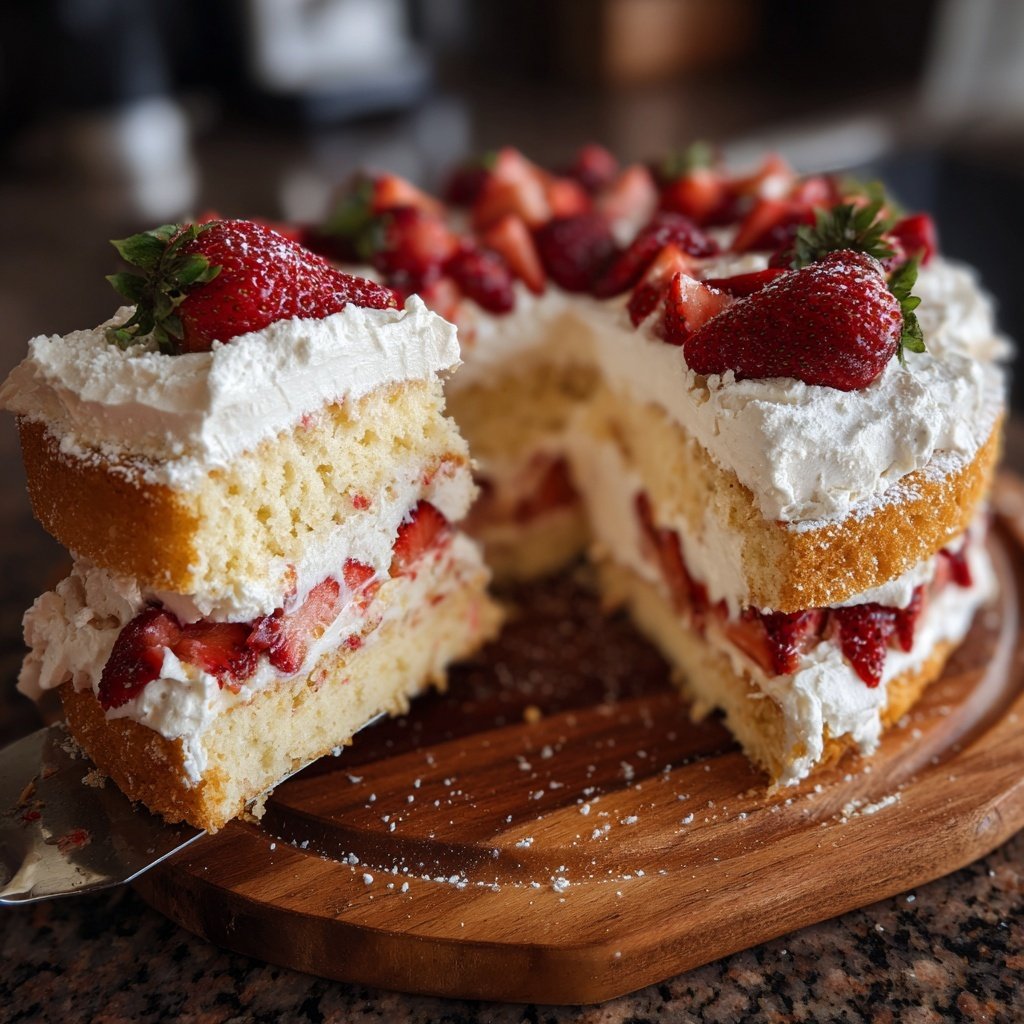 Fresh Strawberry Shortcake With Whipped Cream
