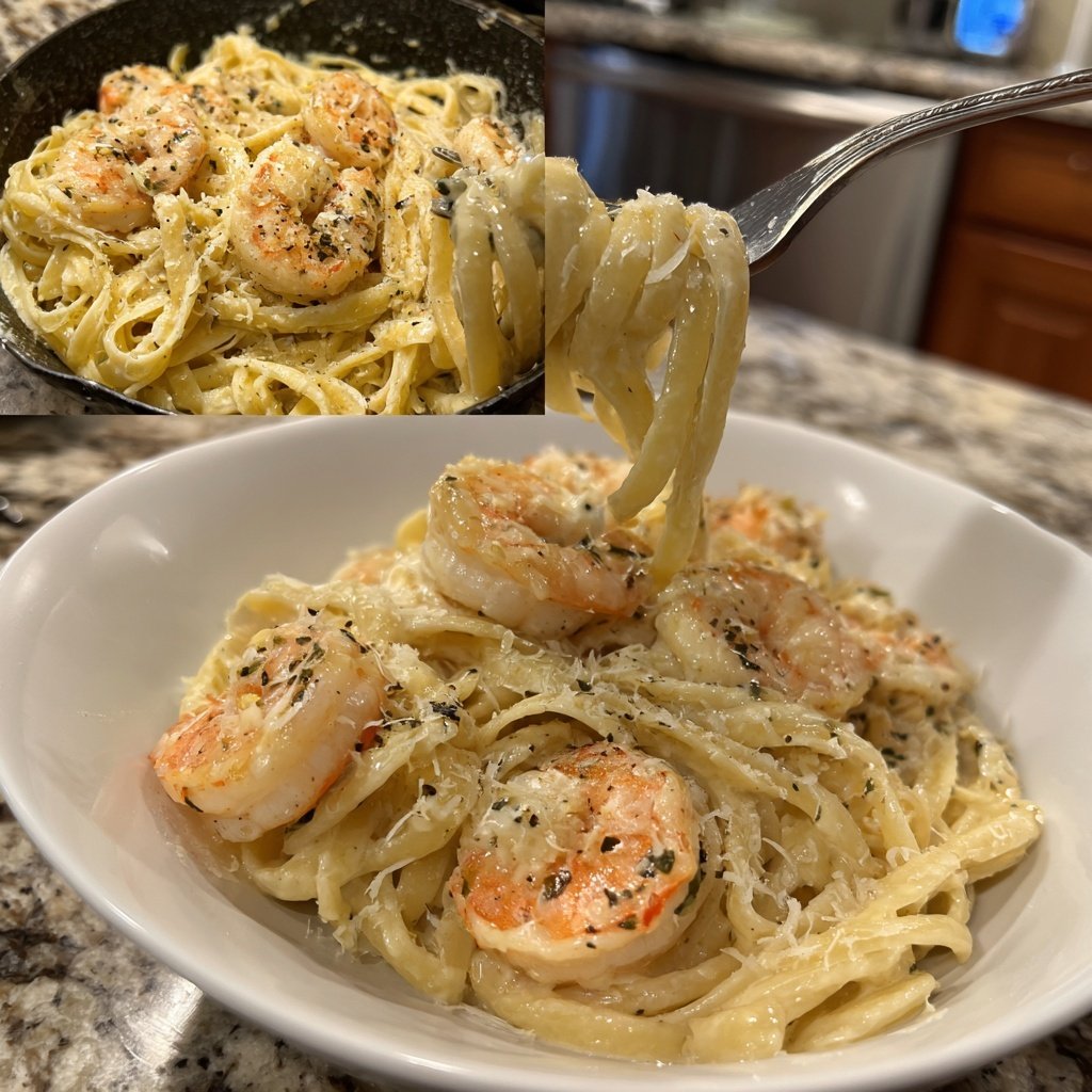Creamy Garlic Shrimp Pasta