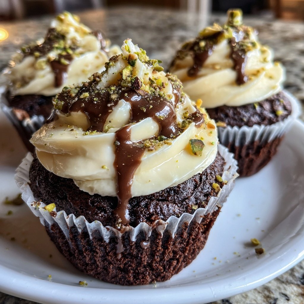 Chocolate Pistachio Cupcakes