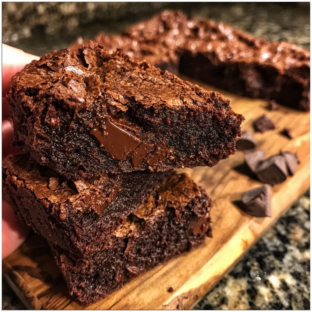 Chewy Brownies Using Sourdough Starter