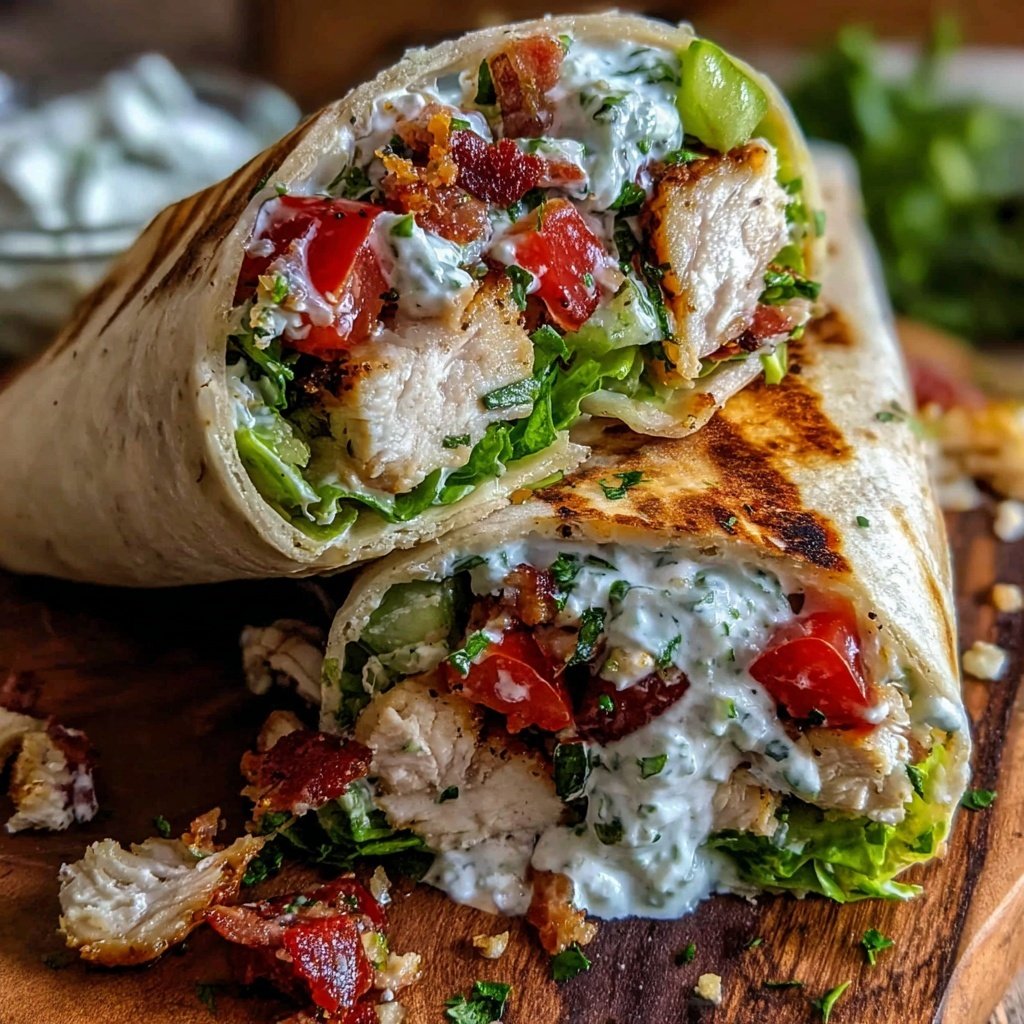 Easy Healthy Mediterranean Chicken Wrap