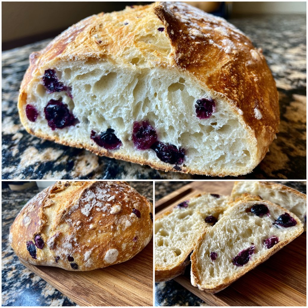 Blueberry Lemon Sourdough Bread No Yeast