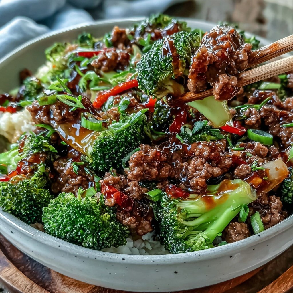 Ground Beef And Broccoli Stir Fry Bowl