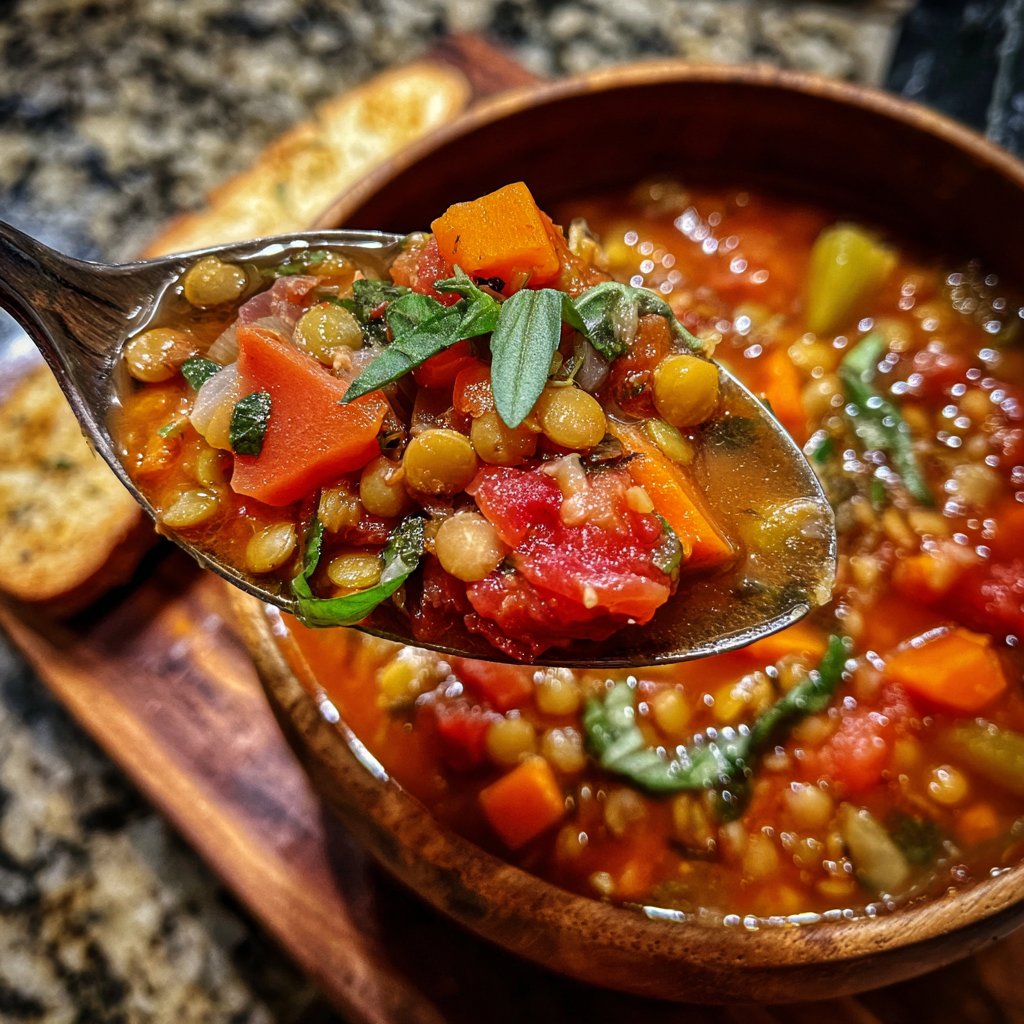 Healthy Crockpot Tomato Lentil Stew