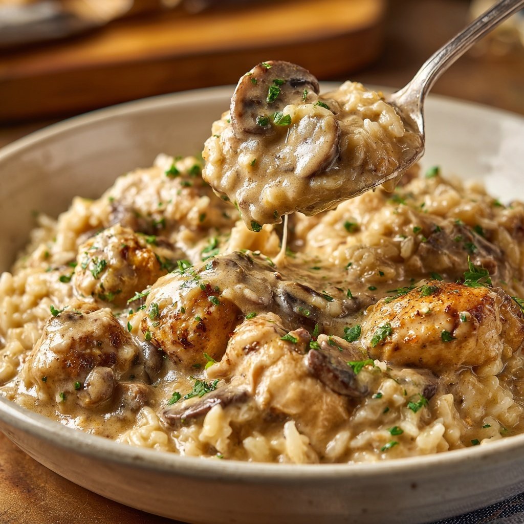 Creamy Mushroom Chicken And Rice