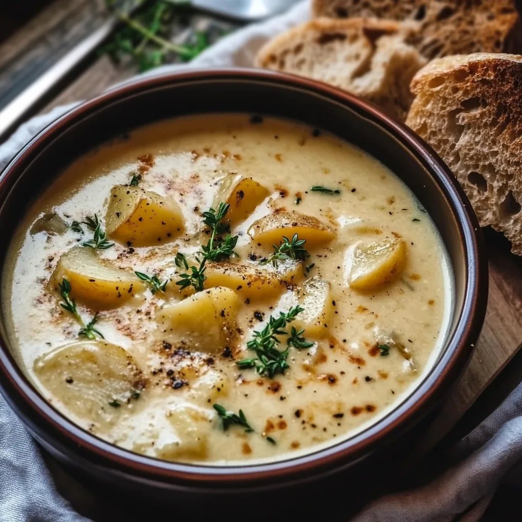 Cheddar Garlic Herb Potato Soup