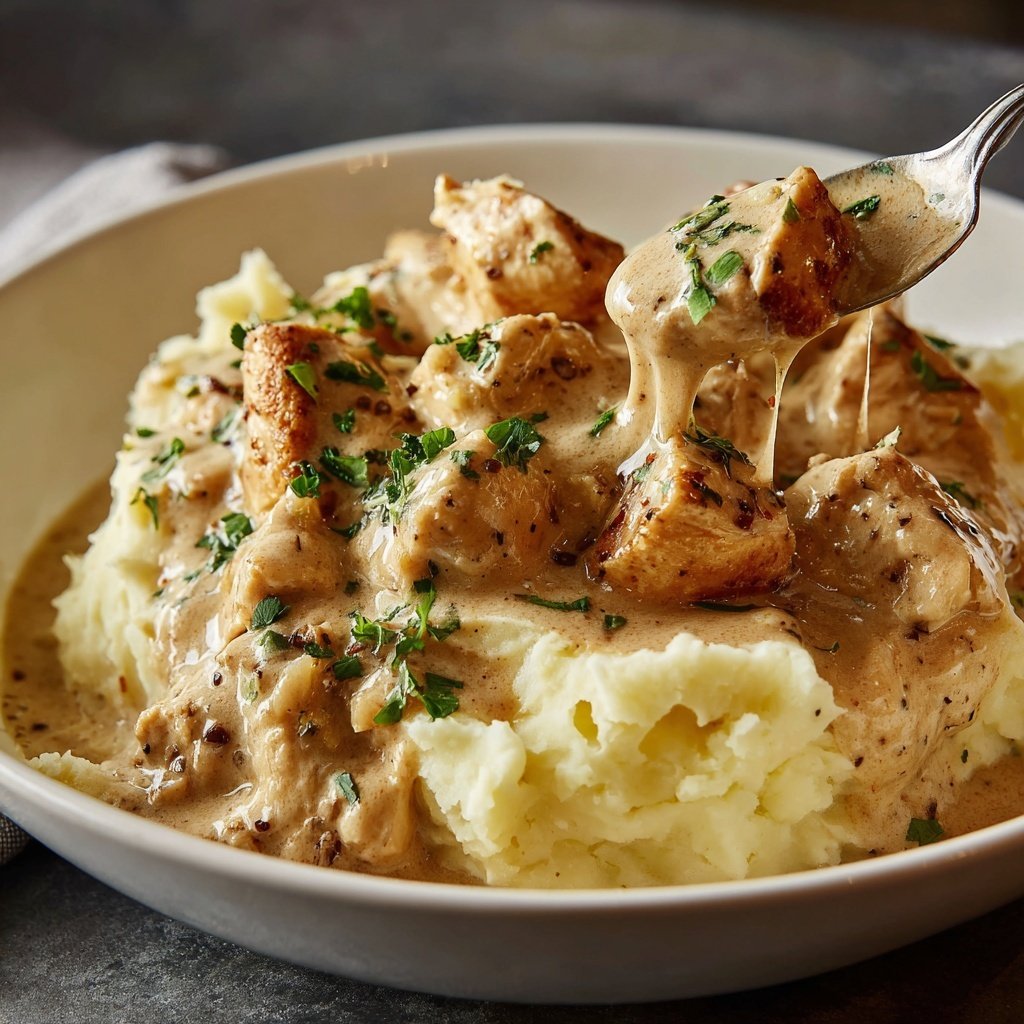 Comfort Food Creamy Chicken and Mashed Potatoes