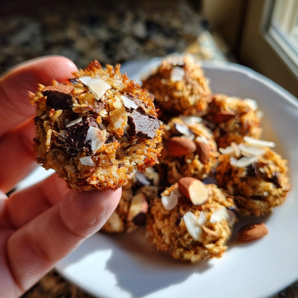 Chocolate Almond Coconut Granola Bites
