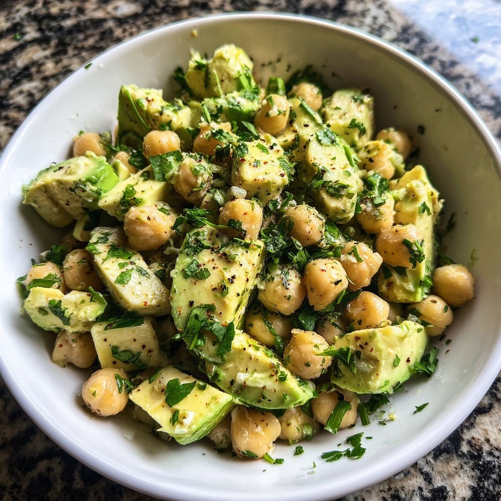 Healthy & Light Avocado Chickpea Salad