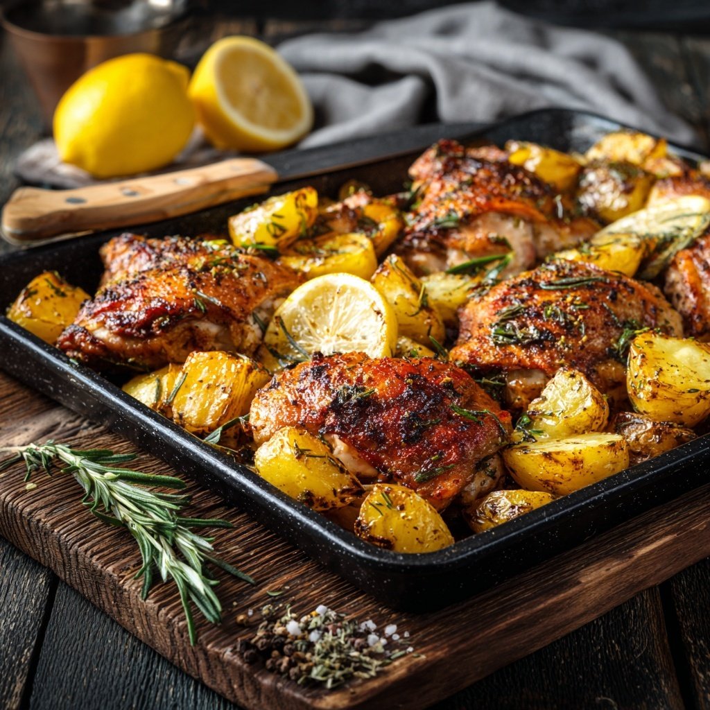 One Pan Lemon Chicken And Potatoes